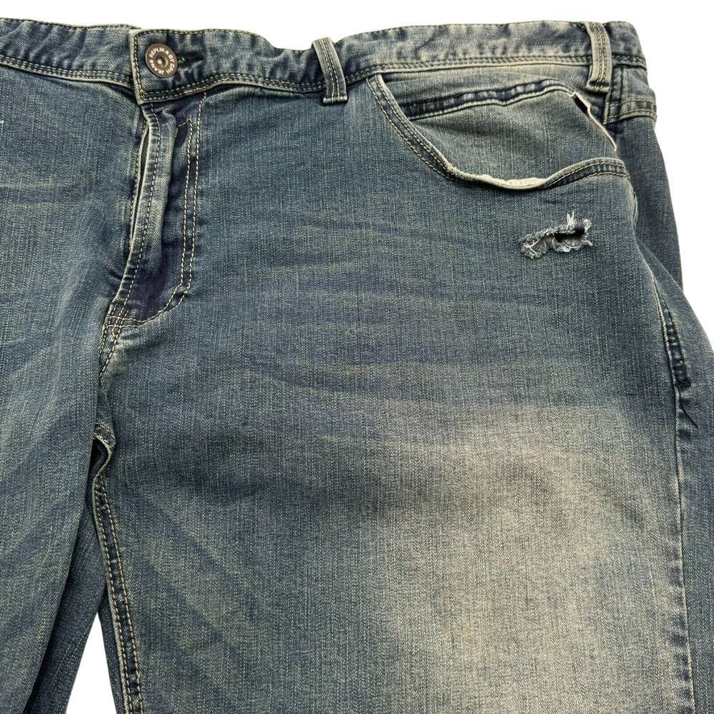 REPLIKA Women's 2x Short Custom Jeans 42X29 Straight Stretch‎ Distressed Denim